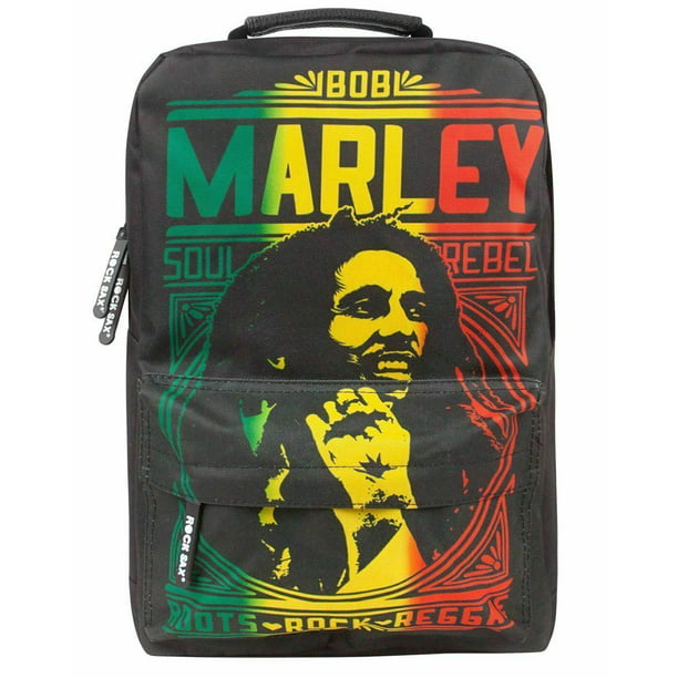 Rock Sax Bob Marley Rucksack Collage Black and White Backpack